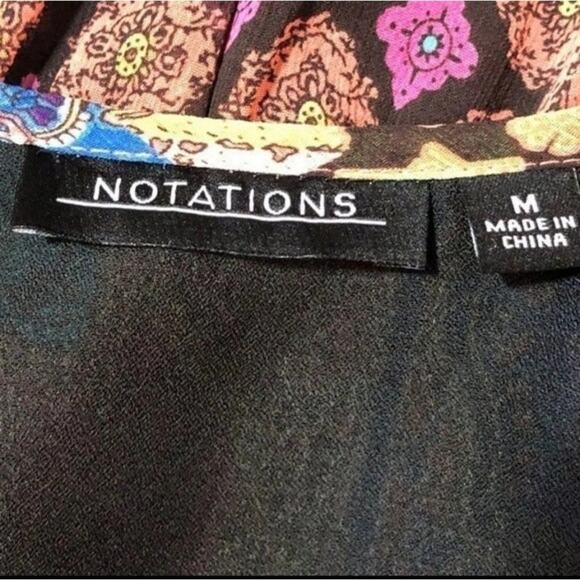 Notations Short-Sleeve Layered Patchwork Style Blouse | Women's Size Medium - Picture 3 of 4